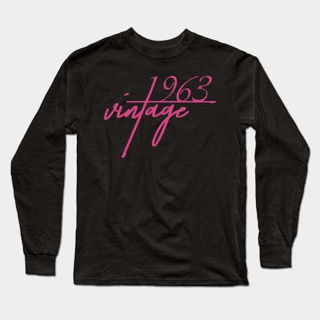 1963 Vintage. 57th Birthday Cool Gift Idea Long Sleeve T-Shirt by FromHamburg